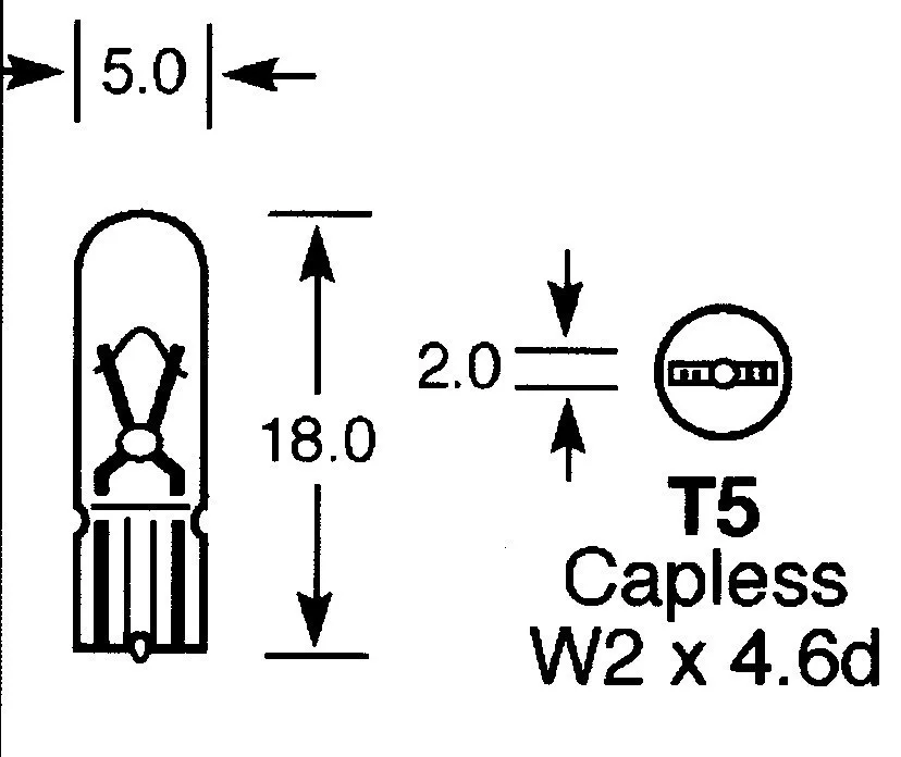 Bulbs > Capless Bulbs - Panel bulb (W2 x 4.6d) - Auto Electric Supplies ...